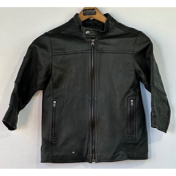 The Children's Place Other - The Children's Place Leather Jacket Cafe Racer Kids Size 5/6 Black Good